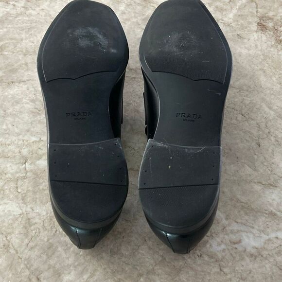 PRADA Black Leather Loafers main image 6
